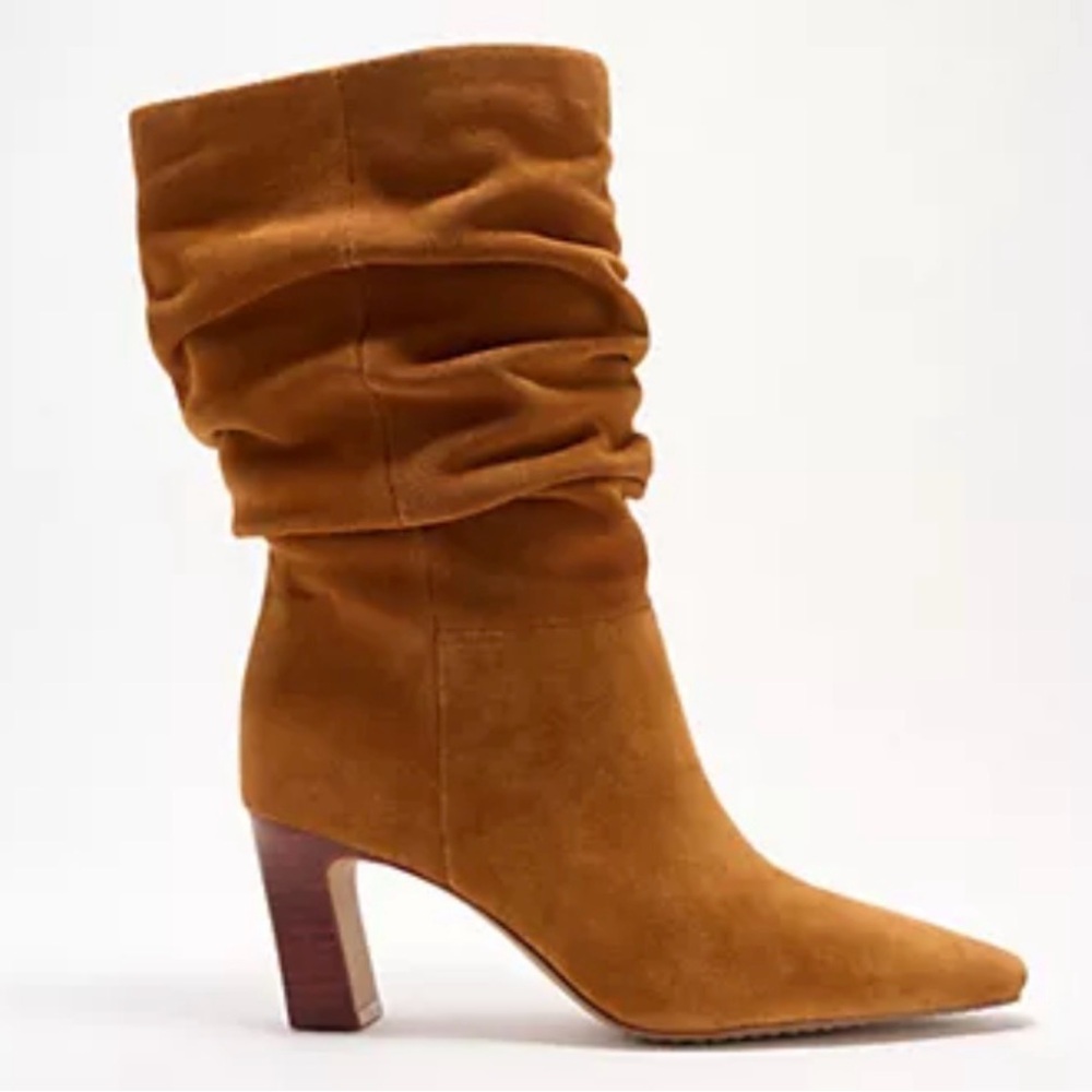 Vince Camuto Suede Ruched Mid-Shaft Boots - Skylar